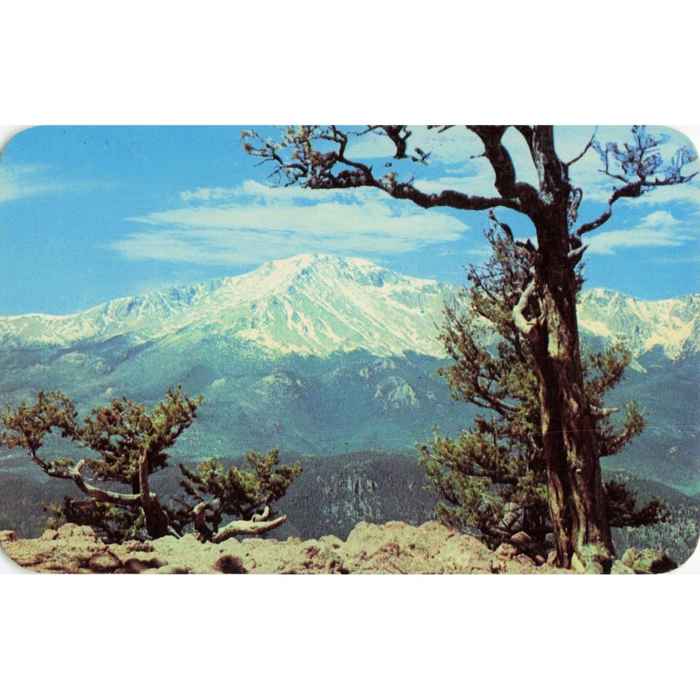 Vintage Pikes Peak Colorado Postcard Rampart Range Road Dexter Press 3558 - Picture 1 of 2